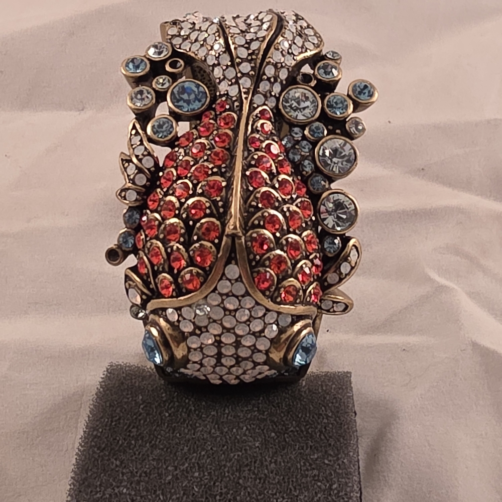 Heidi Daus "Reel Mckoi" Cuff Bracelet with Red and Blue Crystals - Picture 2 of 10